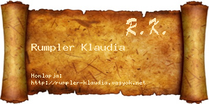 Rumpler Klaudia névjegykártya